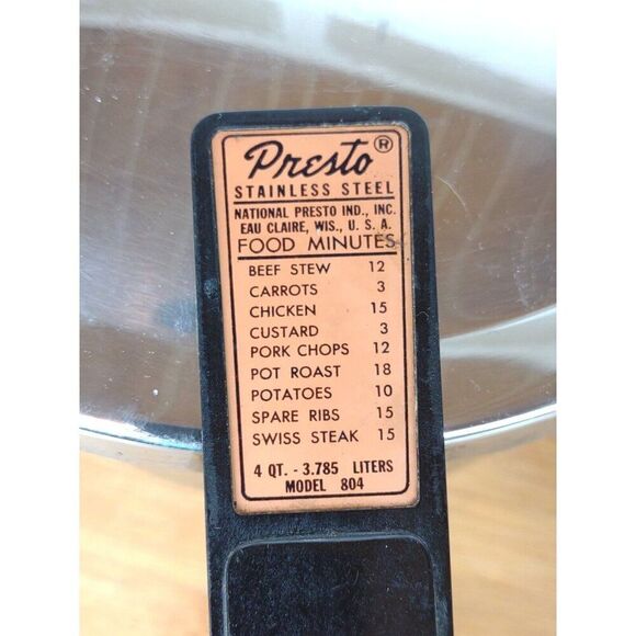 Vintage Presto Pressure Cooker Canner #804 with Jiggler - Picture 5 of 16